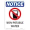 Signmission OSHA Notice, Sign, 7" Height, Non-Potable Water W/ Symbol, 7" X 5", Portrait OS-NS-D-57-V-15104 - alternate 1